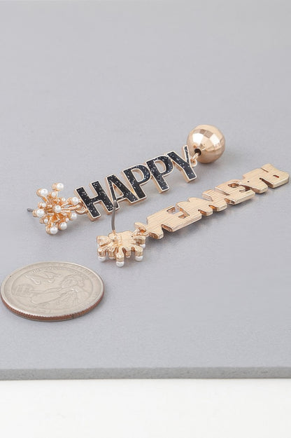Happy New Year Drop Earrings