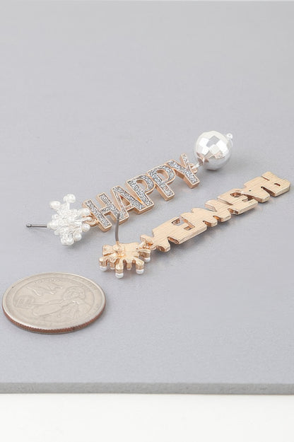 Happy New Year Drop Earrings