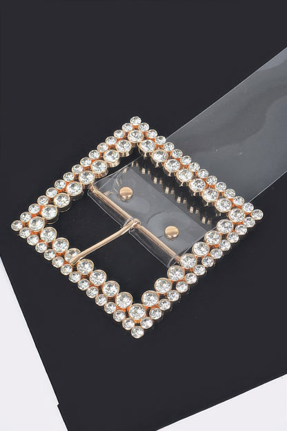 Multi Rhinestone Buckle Clear Plus Size Belt