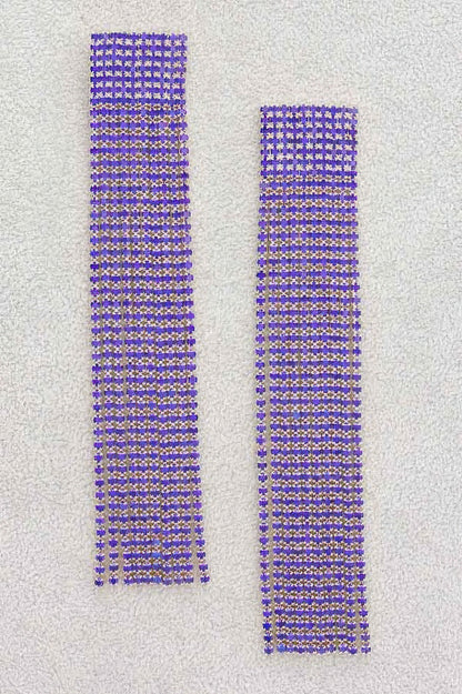 Rhinestone Curtain Drop Earrings