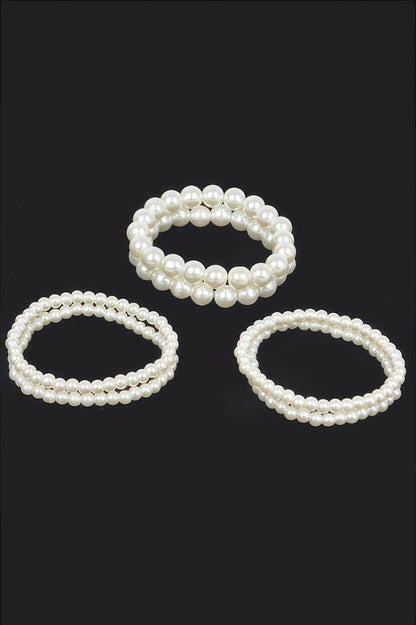 Multi Faux Pearl Stretch Bracelet