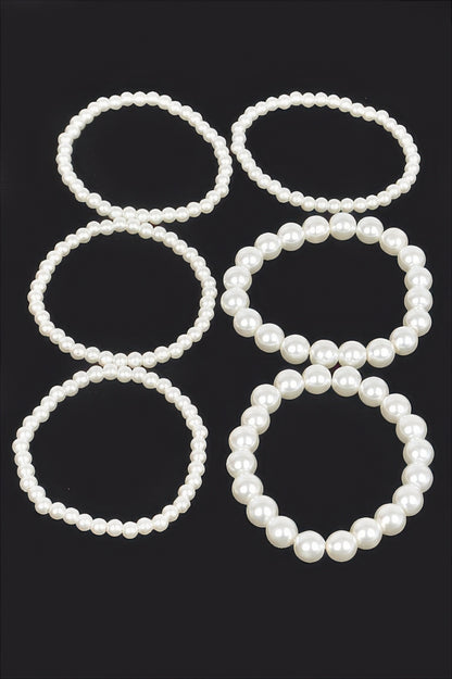 Multi Faux Pearl Stretch Bracelet