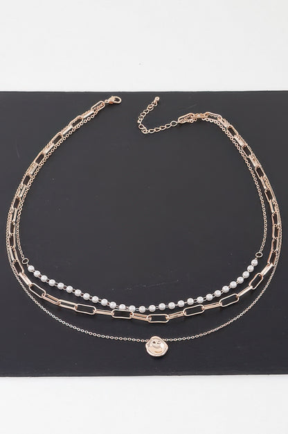 Multi Pendant Link Chain Necklace