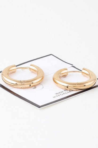 Shiny Modern Hoop Earrings