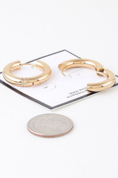 Shiny Modern Hoop Earrings