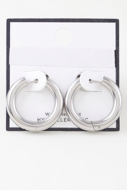 Shiny Modern Hoop Earrings