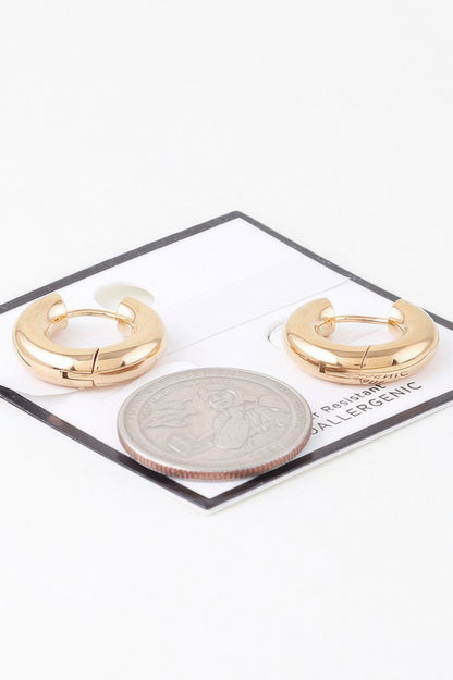 Shiny Water Resistant Hoop Earrings