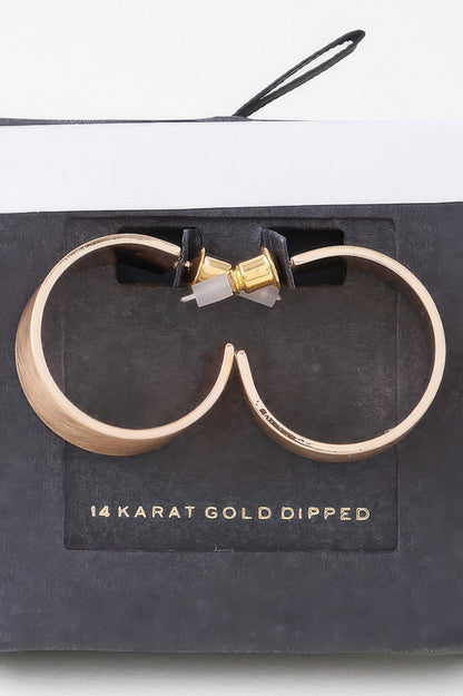 Crosshatched Wide Hoop Earrings