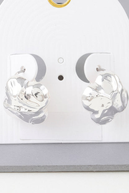Hammered Clover Stud Earrings