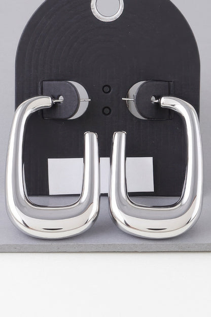 Shiny Frame Hoop Earrings