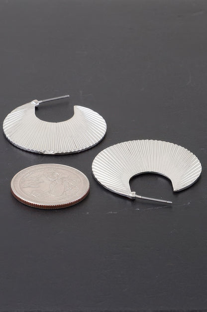 Flared Clam Shell Hoop Earrings