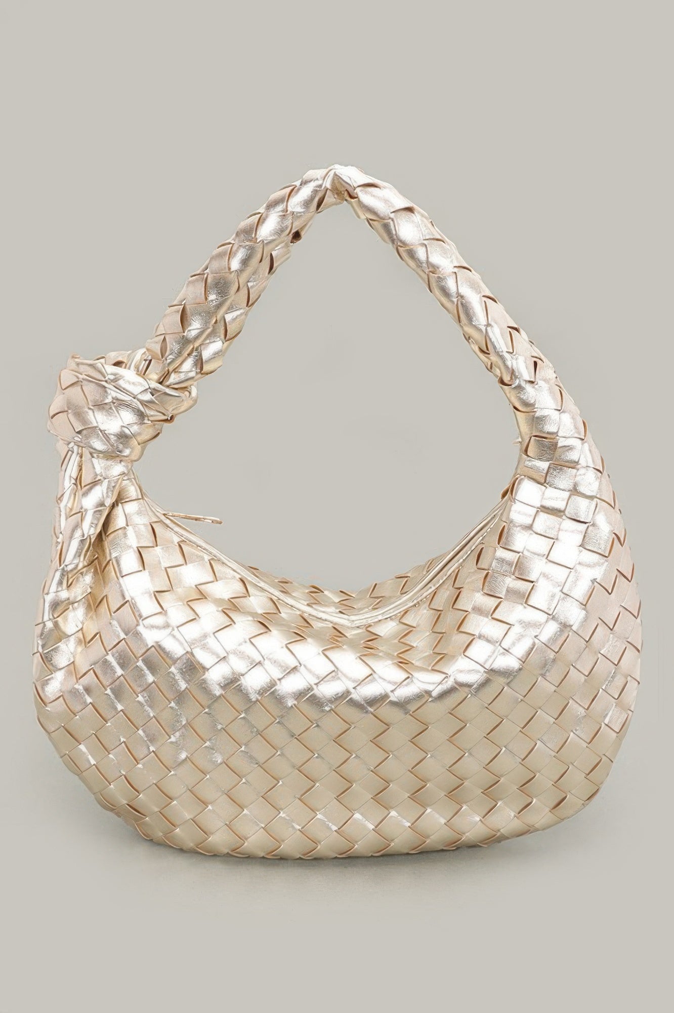 Faux Leather Braided Big Hobo Bag