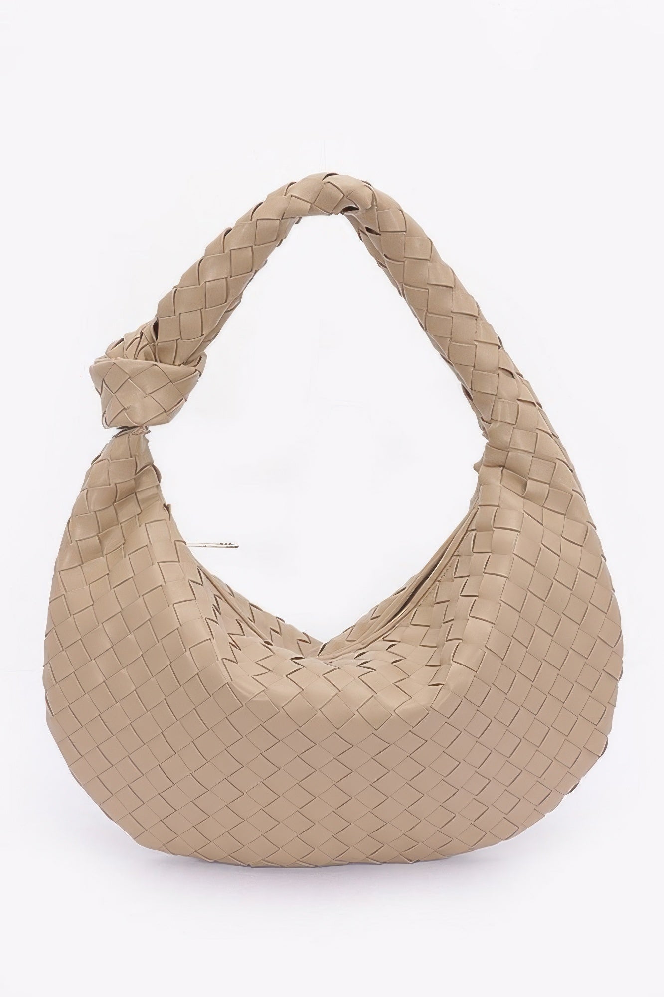 Faux Leather Braided Big Hobo Bag
