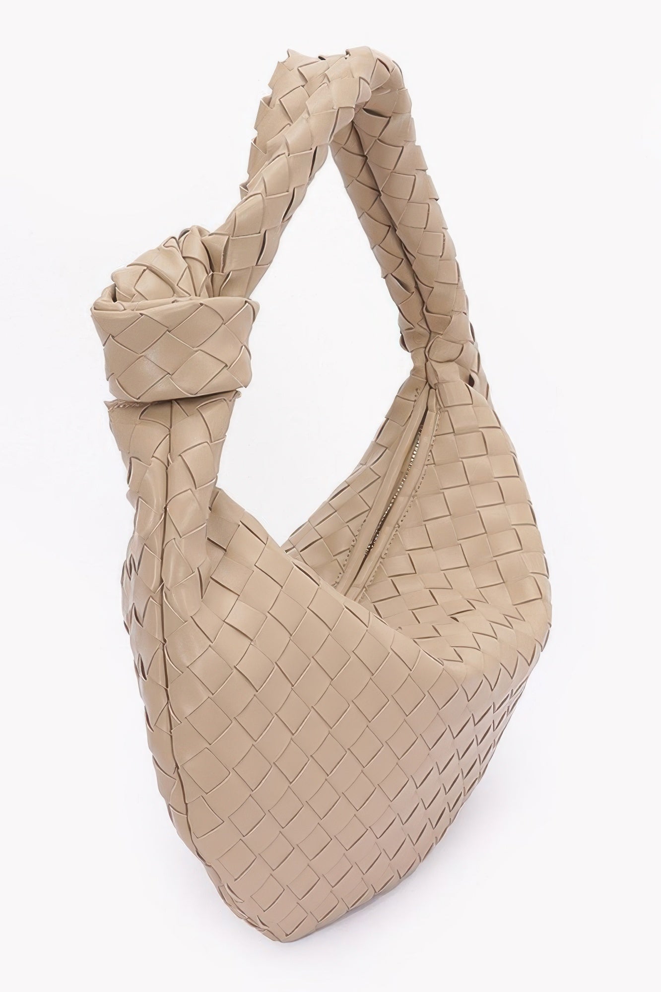 Faux Leather Braided Big Hobo Bag