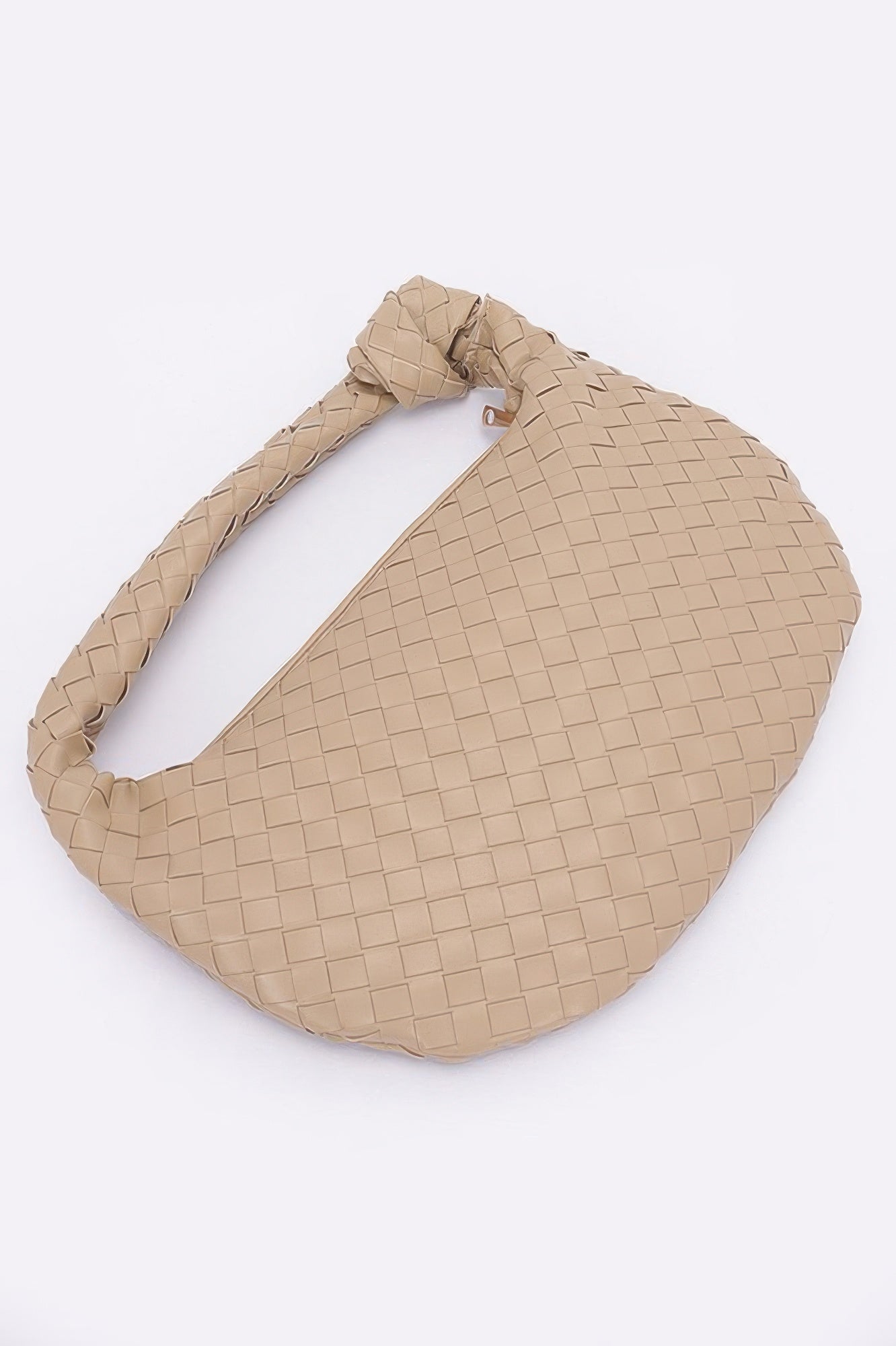 Faux Leather Braided Big Hobo Bag
