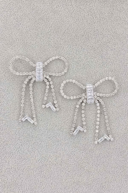 Rhinestone Ribbon Earring