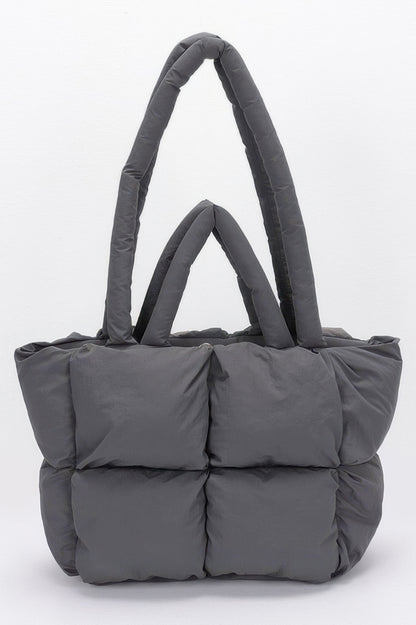 Nylon Quilted Padded Tote Bag