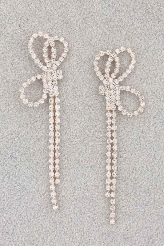 Rhinestone Ribbon Earrings