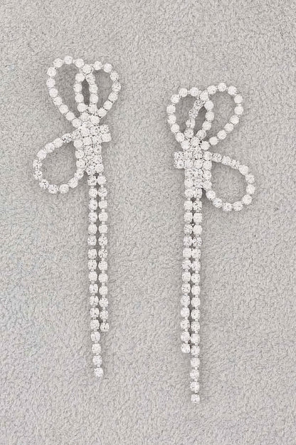 Rhinestone Ribbon Earrings