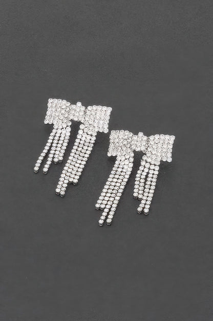 Rhinestone Ribbon Earrings