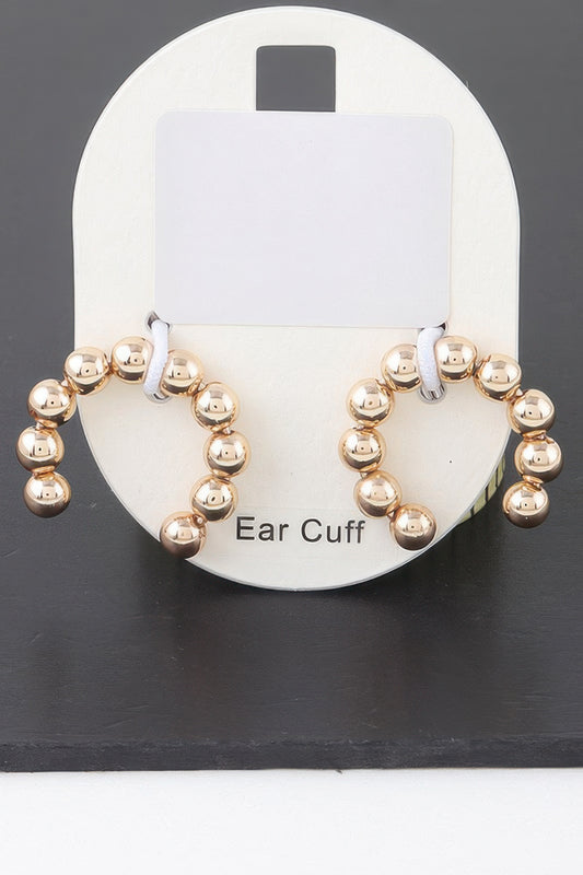 Shiny Beaded Hoop Earrings
