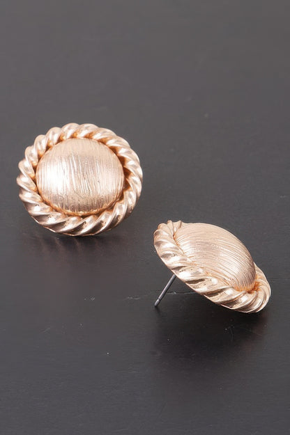 Twisted Hammered Dome Earrings