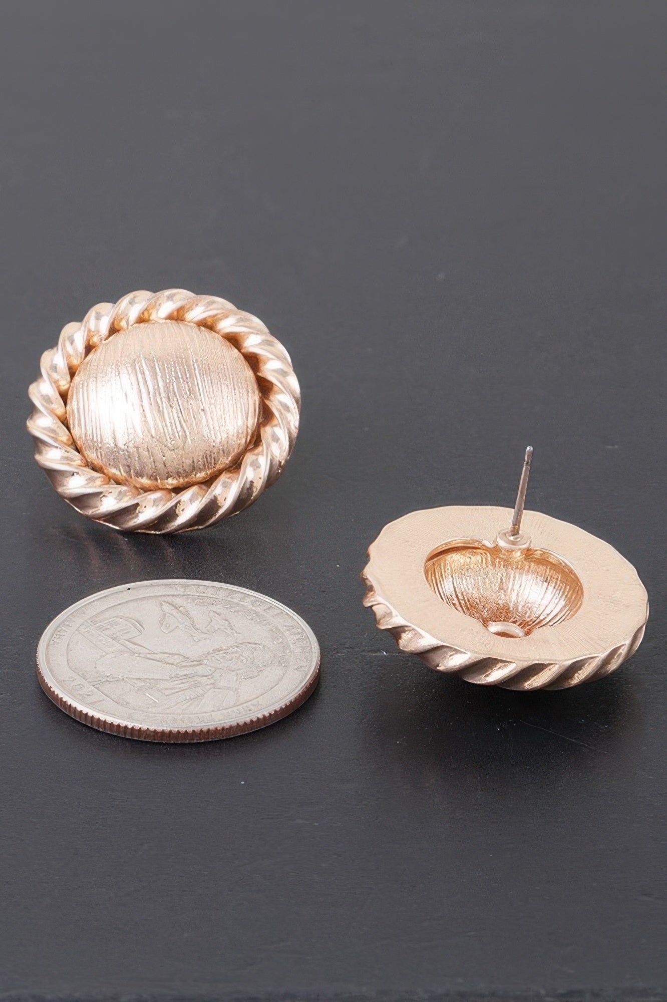 Twisted Hammered Dome Earrings