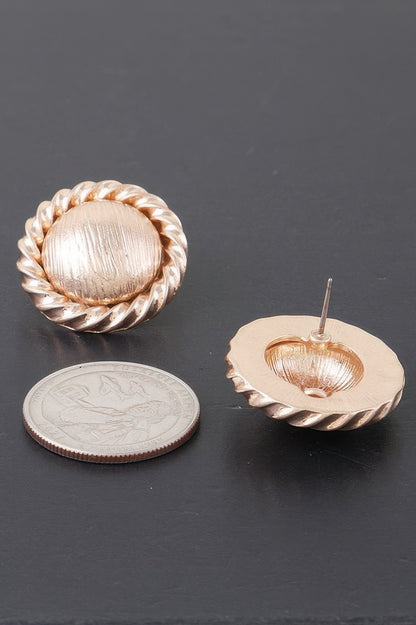 Twisted Hammered Dome Earrings