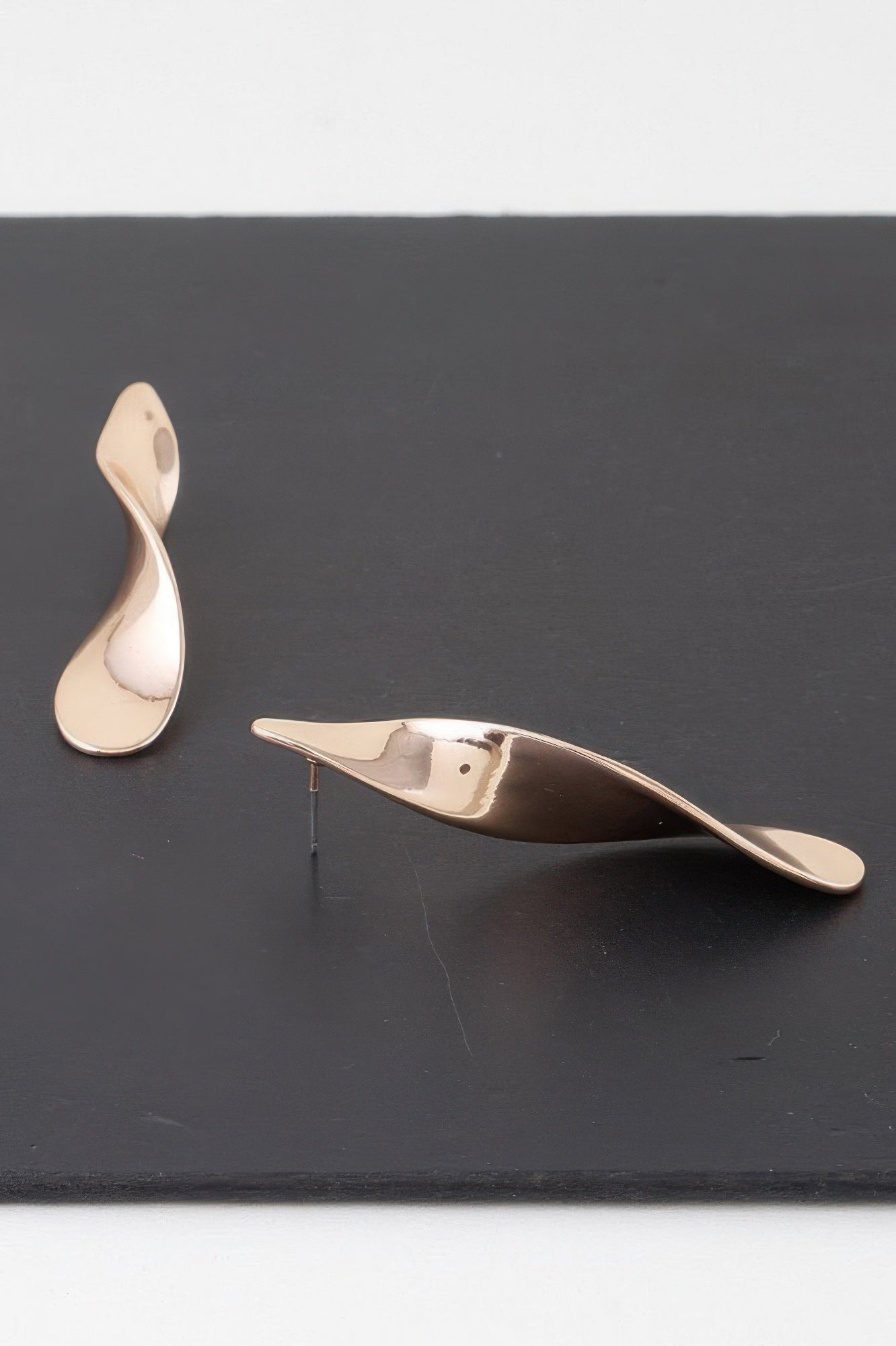 Shiny Modern Twist Drop Earrings
