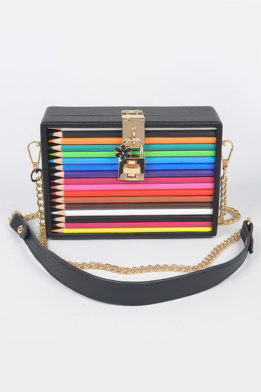 Pencil Case With Key And Lock Clutch