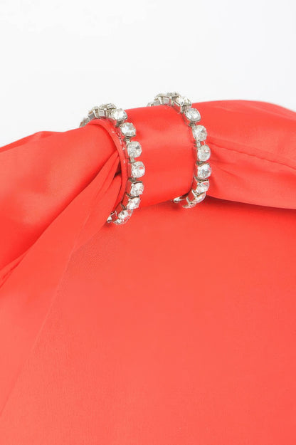 Oversized Bow Handle Satin Crossbody Bag