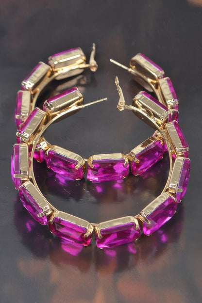 Stone Hoop Earring
