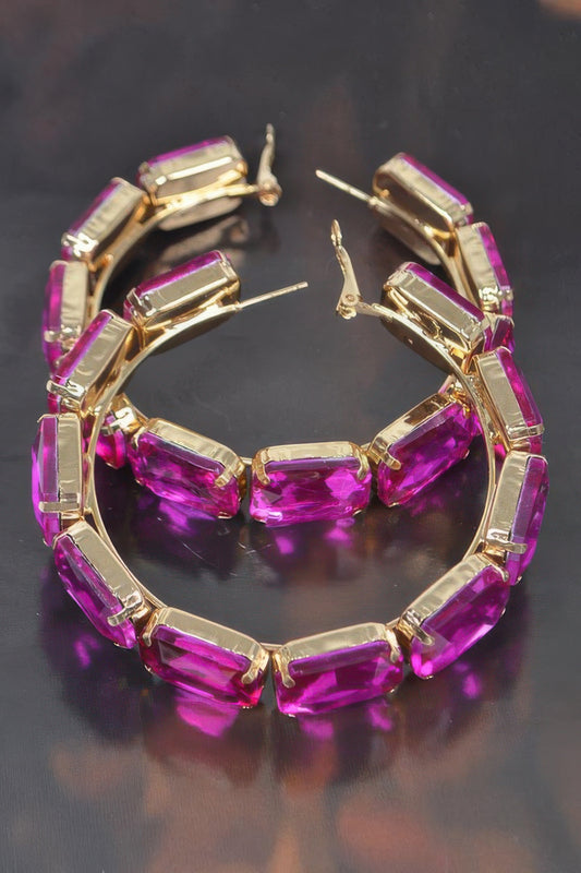 Stone Hoop Earring