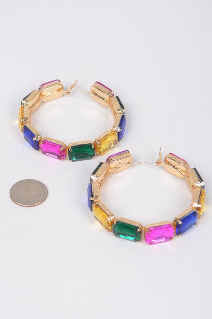 Stone Hoop Earring