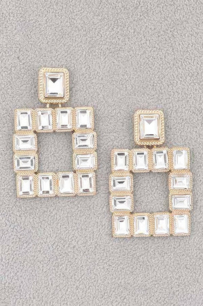 Rhinestone Square Earring