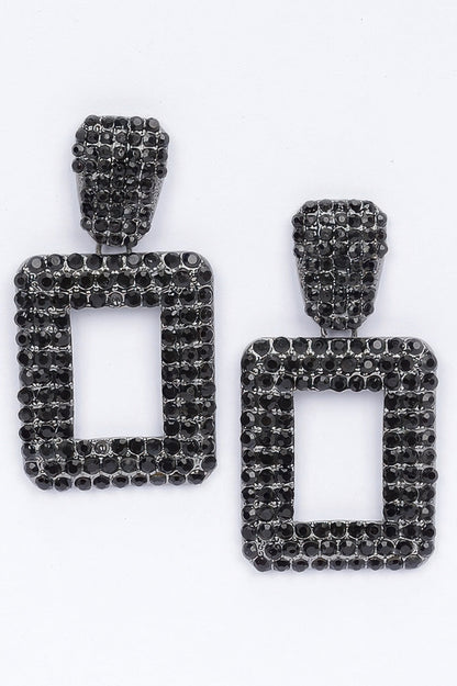 Rectangular Chain Drop Earrings