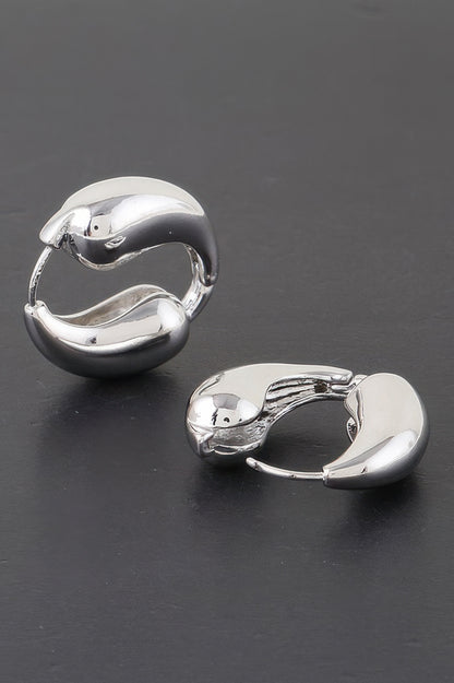 Shiny Yin N Yang Hoop Earrings