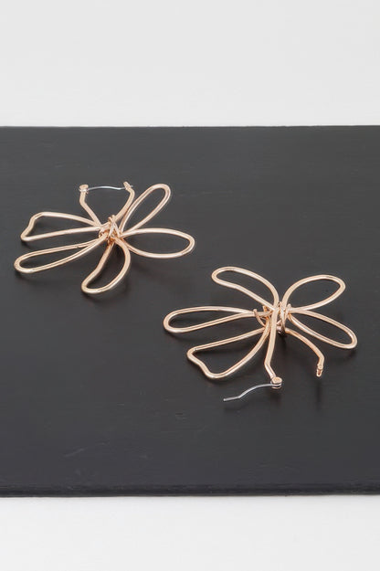 Metal Doodle Flower Earrings