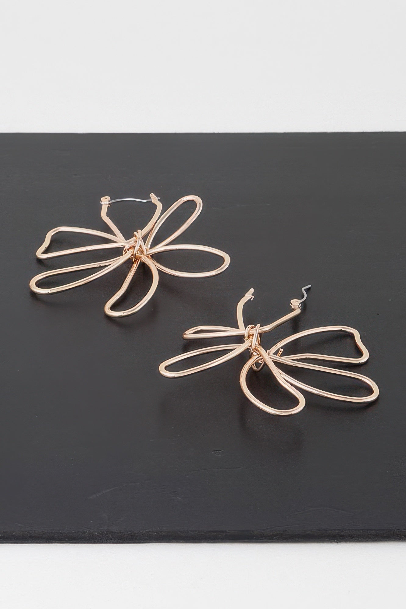 Metal Doodle Flower Earrings
