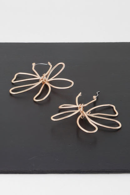 Metal Doodle Flower Earrings