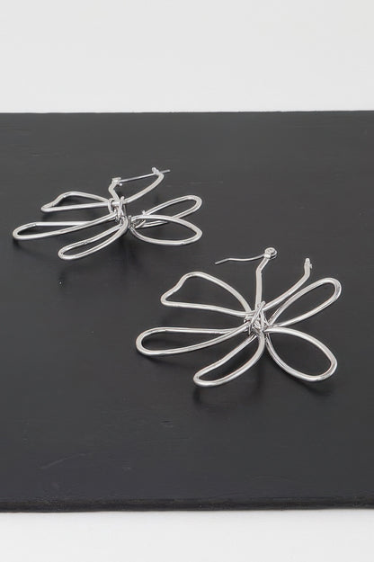 Metal Doodle Flower Earrings
