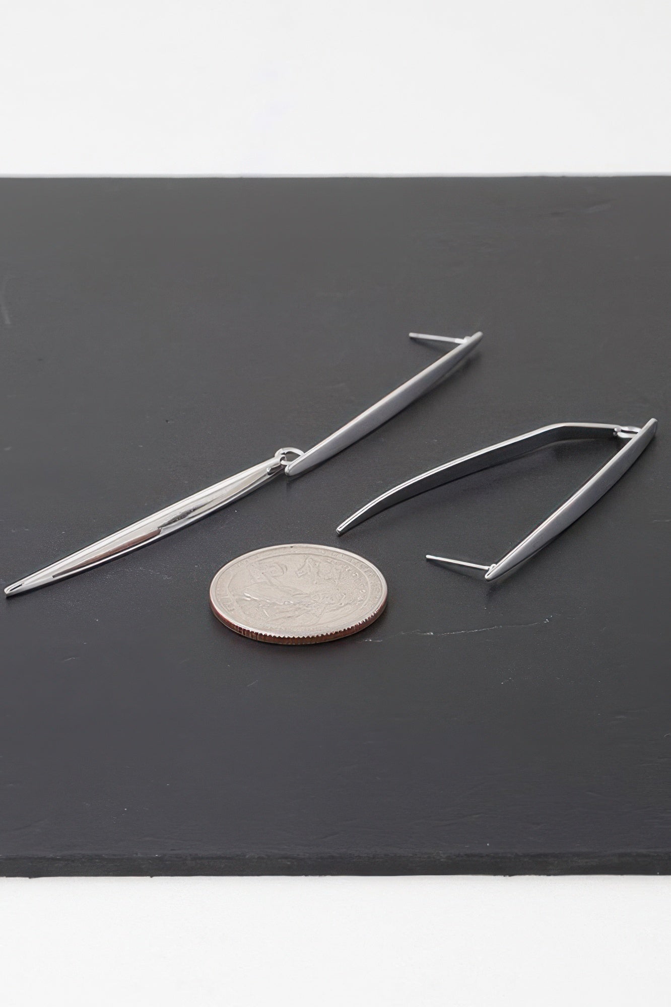 Modern Twin Blade Drop Earrings