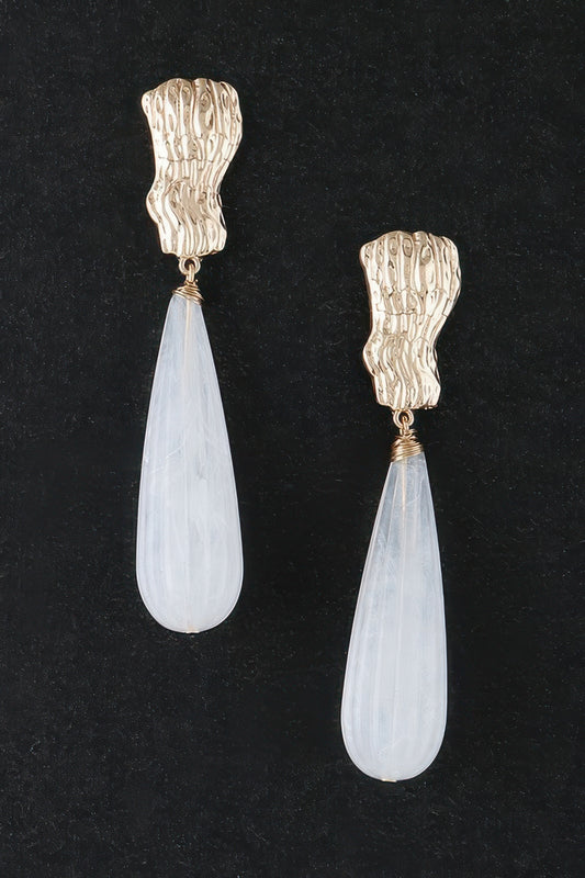 White Stone Elegance Earrings