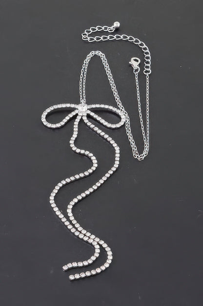 Rhinestone Bow Necklace