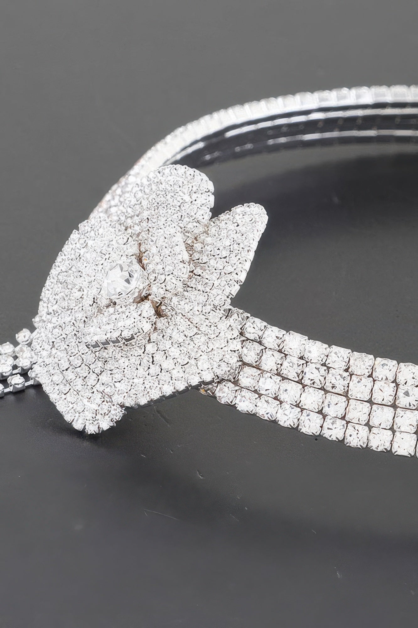 Rhinestone Flower Choker Necklace