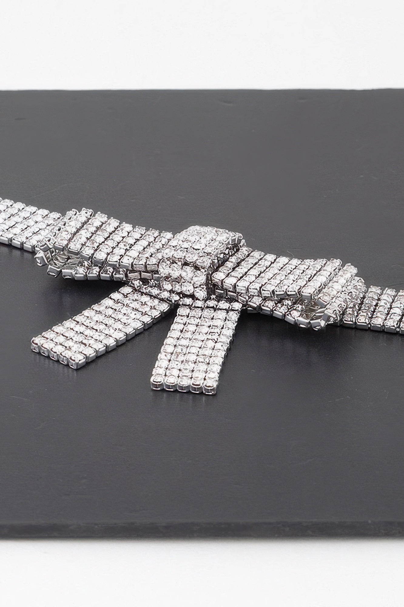 Rhinestone Bow Choker Necklace