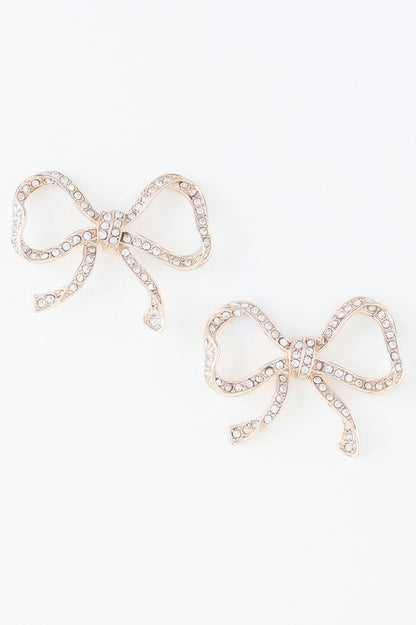 Rhinestone Bow Earrings