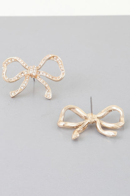 Rhinestone Bow Earrings