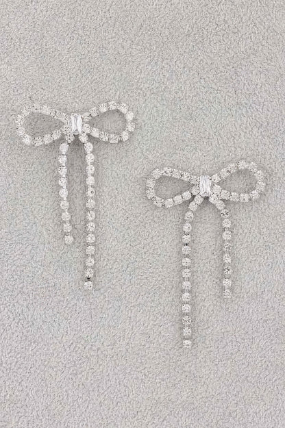 Rhinestone Ribbon Earring