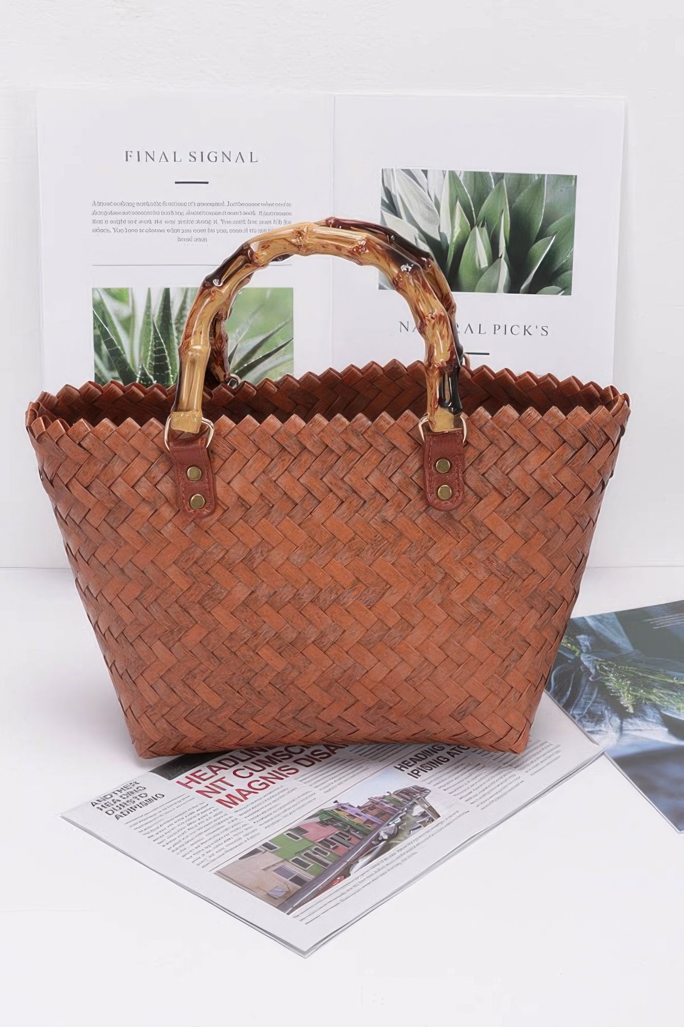 Pvc Braided Top Handle Bag